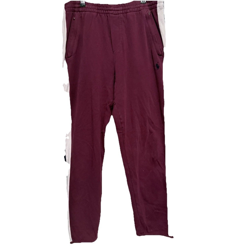 Polo Ralph Lauren Red Blue Zippered Ankle‎ Sweat Pants Medium